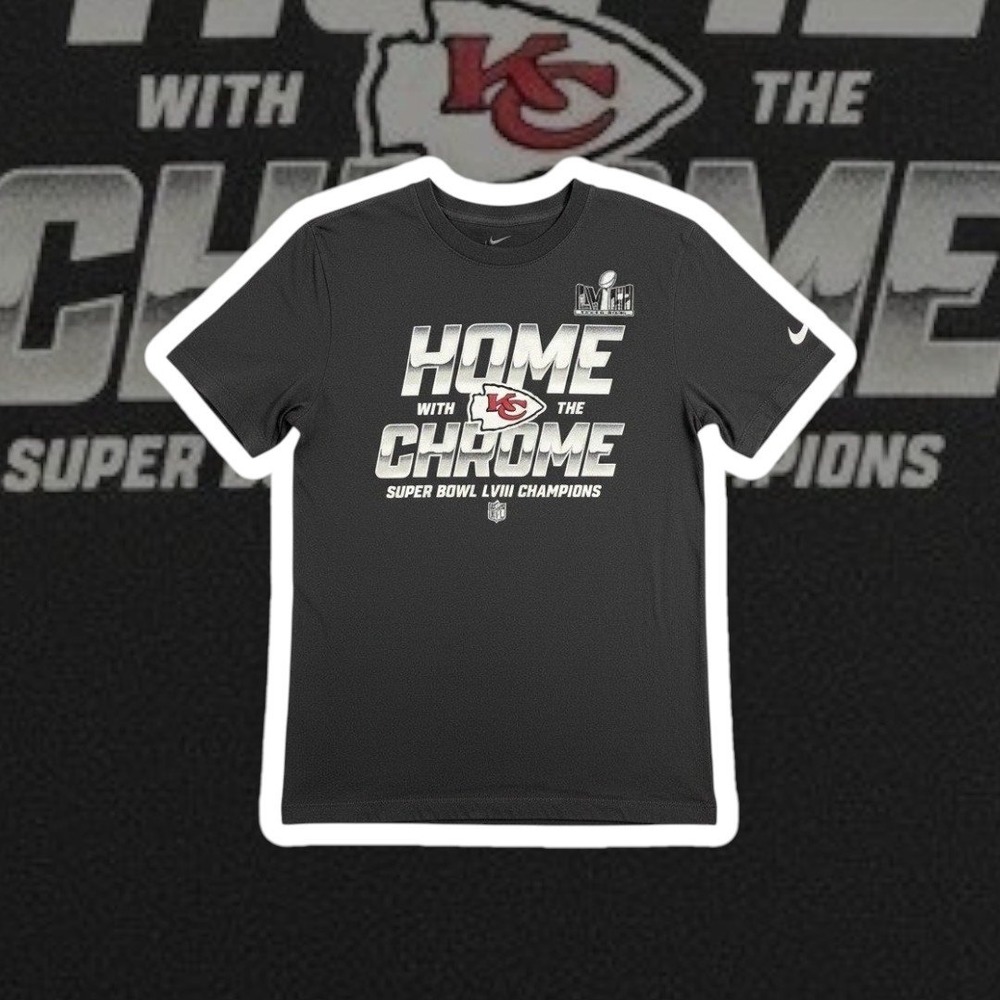 Nike Kansas City Chiefs‎ Super Bowl LVIII Champions T Shirt Men Gray NFL Size S